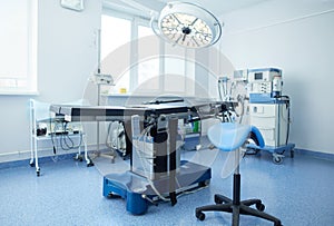 Interior of operating room in modern clinic