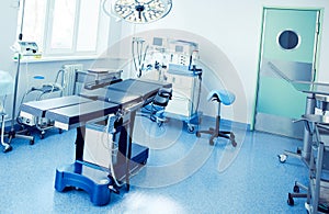 Interior of operating room in modern clinic