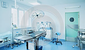 Interior of operating room in modern clinic