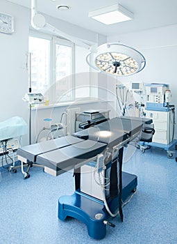 Interior of operating room in modern clinic