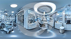 Interior of operating room in modern clinic 360