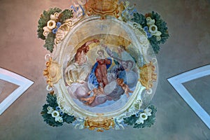 Interior of Oratorio dei Bianchi, historic church in Fosdinovo, Tuscany photo