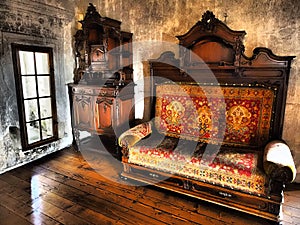 The interior of the Orava Castle and things that have been preserved there, historical monuments