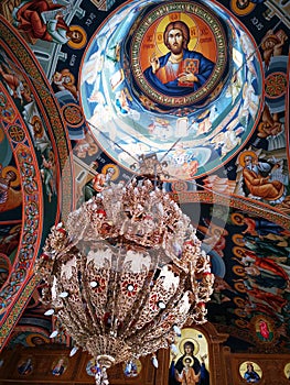 The interior orthodox church - Jesus Christ painted