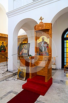 Interior of Orthodox Church Church of Nativity of Christ, Shkoder, Albania