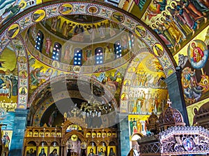 The interior of Orthodox church of Saint Savvas of the patron saint of the Greek