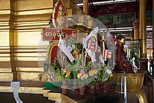 Interior. Pagoda in the town of Bago, Pegu. Myanmar. Burma.