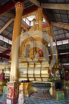 Interior. Pagoda in the town of Bago, Pegu. Myanmar. Burma.