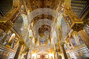 Interior of the Palatine Chapel, Palermo, Italy