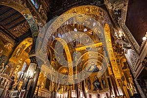 Interior of the Palatine Chapel of Palermo, Sicily, Italy