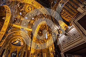 Interior of the Palatine Chapel of Palermo, Sicily, Italy