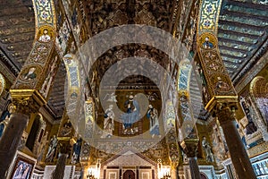 Interior of the Palatine Chapel of Palermo, Sicily, Italy