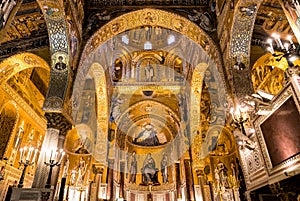 Interior of Palatine Chapel of the Royal Palace in Palermo