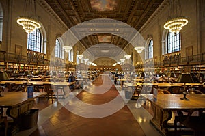 Interior view of New York Public Library