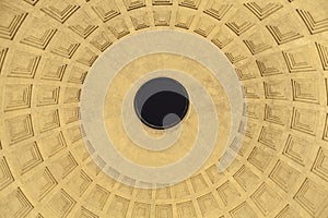 Interior of Pantheon Dome in Rome city