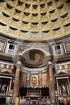 Interior of Pantheon, Rome, Italy.