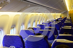 Interior of a passanger plane during flight