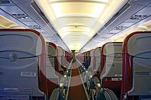 Interior of passenger aircraft