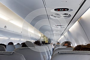 Interior of passenger airplane