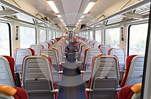 Passenger train interior seating