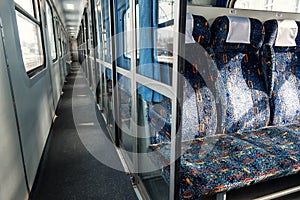 Interior of a train vagon photo