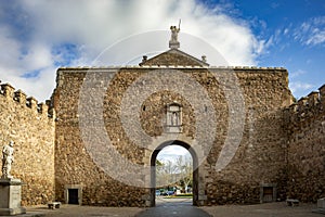 Interior patio of the Nueva de Bisagra gate in the wall of Toledo