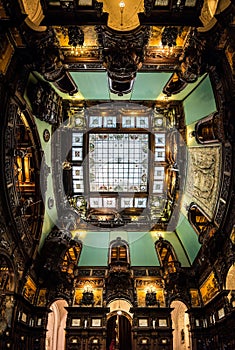 Interior of Peles Castle Museum in Romania