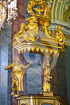 Interior of Peter and Paul cathedral in Peter and Paul Fortress, St. Petersburg, Russia