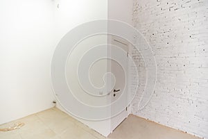 interior photo, apartment after new renovation without furniture in loft style