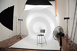 Interior of photographic studio photo