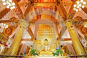 Interior of Phrathat Nong Bua. The pagoda modeled from Mahabodhi Temple India