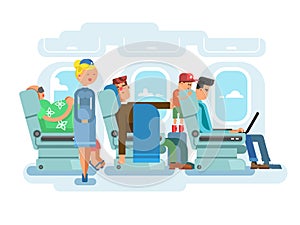 Interior of plane flat design