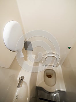 Interior of portable toilet