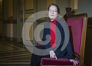 Interior portrait of the Spanish writer Marta Sanz.