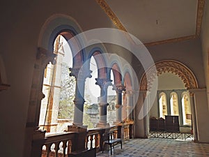 interior of prag mahal, bhuj, gujrat, india