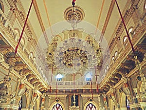 interior of prag mahal , bhuj, gujrat, india