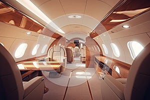 Interior of a private jet. Interior of a private plane