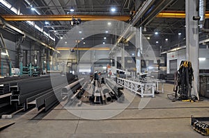 Interior of the production room of a metal fabrication plant