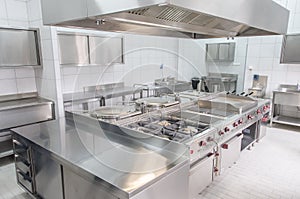 Interior of the professional kitchen