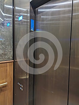 Interior of a programmable elevator