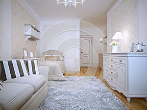 Interior of a provence style bedroom