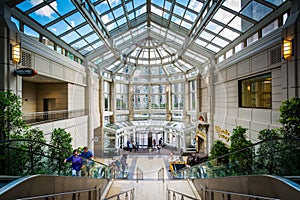 The interior of the Prudential Center, in Back Bay, Boston, Mass