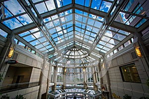 The interior of the Prudential Center, in Back Bay, Boston, Mass