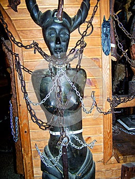 Interior of Pub `Siekierezada` in Cisna Poland