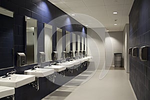 Interior of public restroom