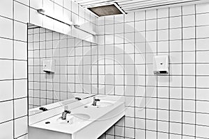 Interior of public restroom