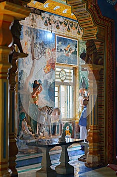 Interior of Purana Viharaya, Sri Pushparama Vihara, Buddha statues, Balapitiya, Sri Lanka