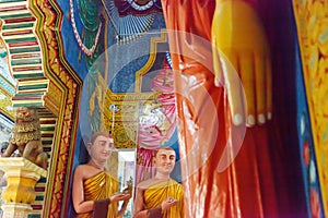 Interior of Purana Viharaya, Sri Pushparama Vihara, Buddha statues, Balapitiya, Sri Lanka