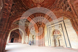 Interior of Qila-i-kuna Mosque, Purana Qila, New Delhi, India