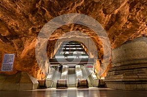 Interior of Radhuset station, Stockholm metro photo